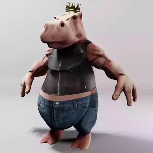 King Hippo 3D Print Model