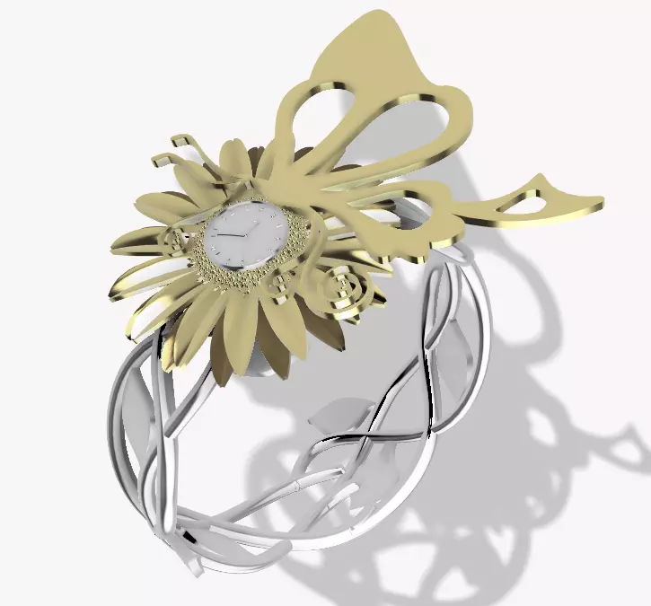 Women Butterfly Flower Watch 3D print model