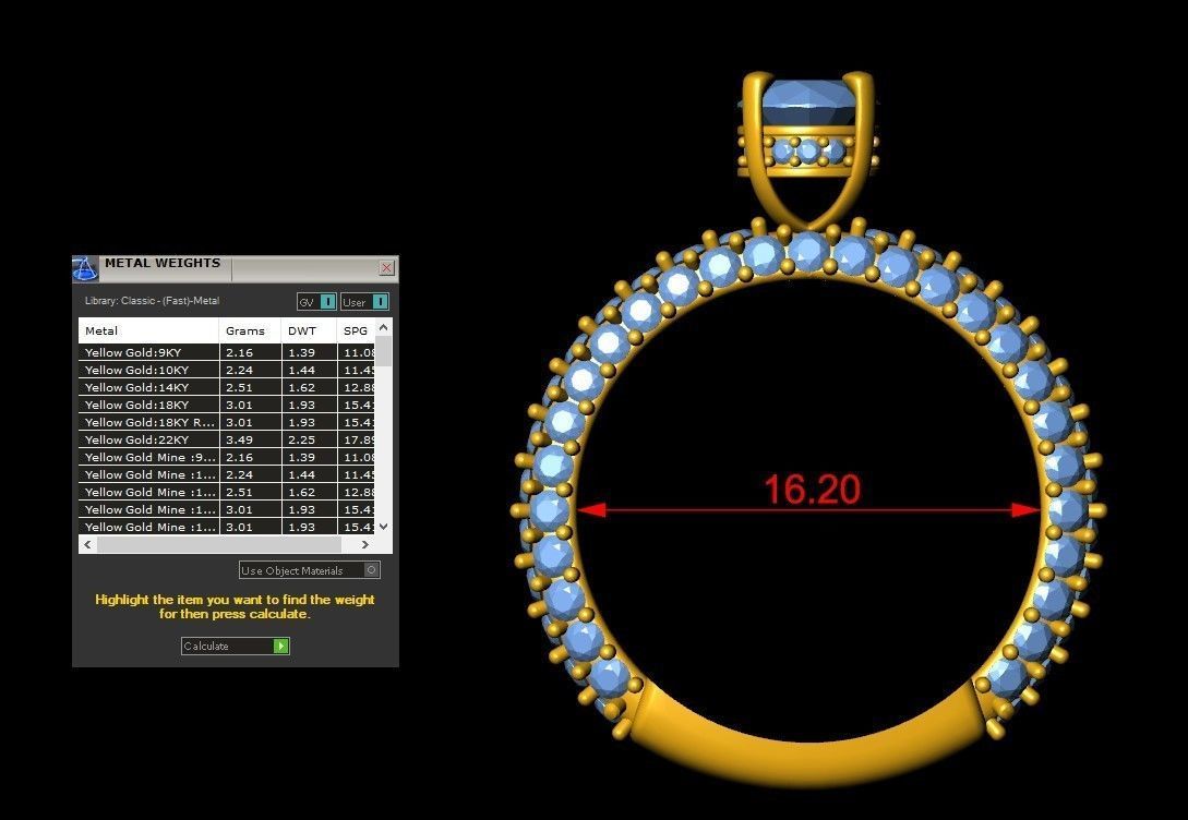 Diamond Wedding Band  3D print model_6