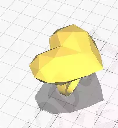 Anillo de corazon Low Poly heart Ring