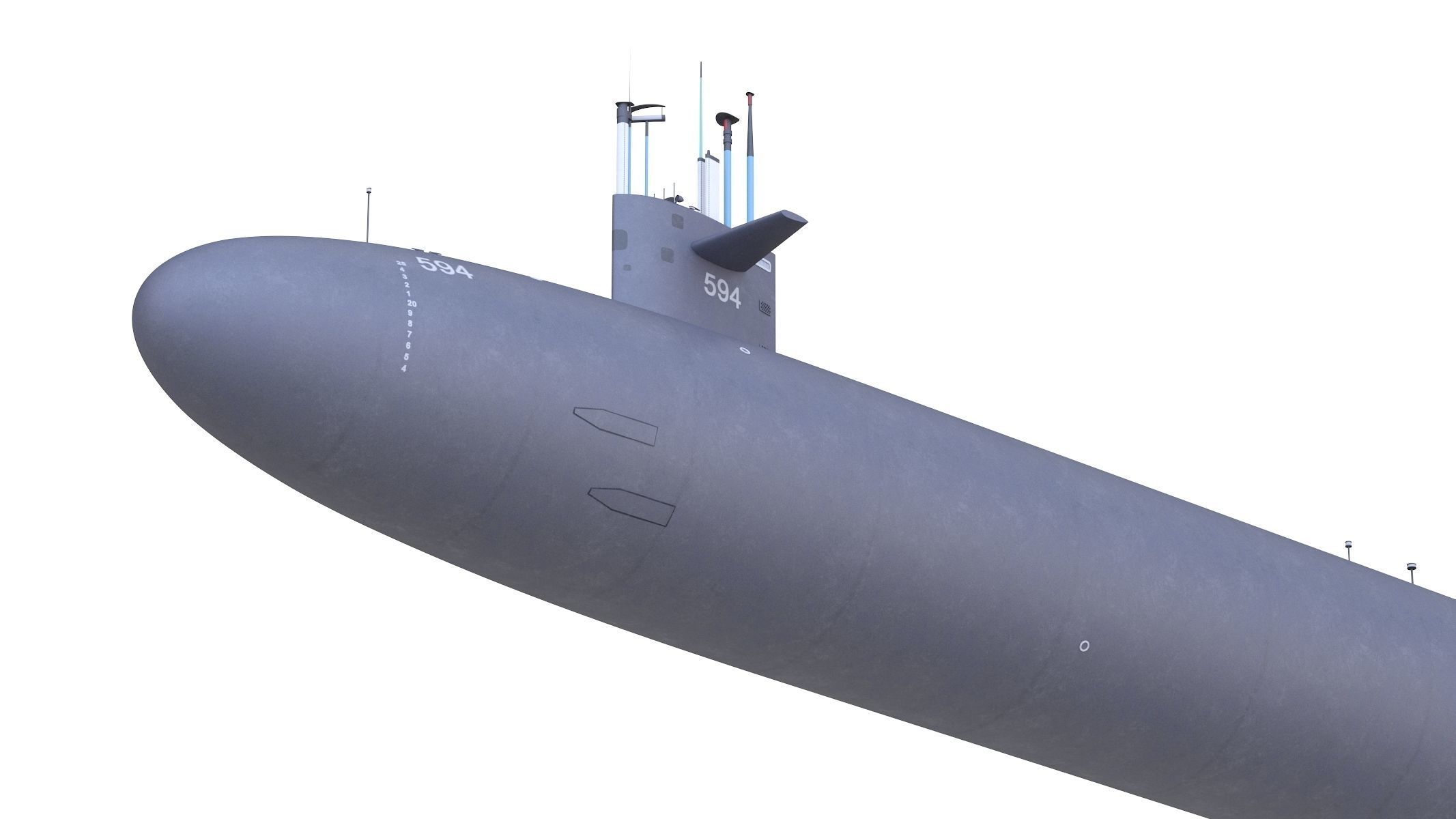 USS Permit SSN-594 3D model_9