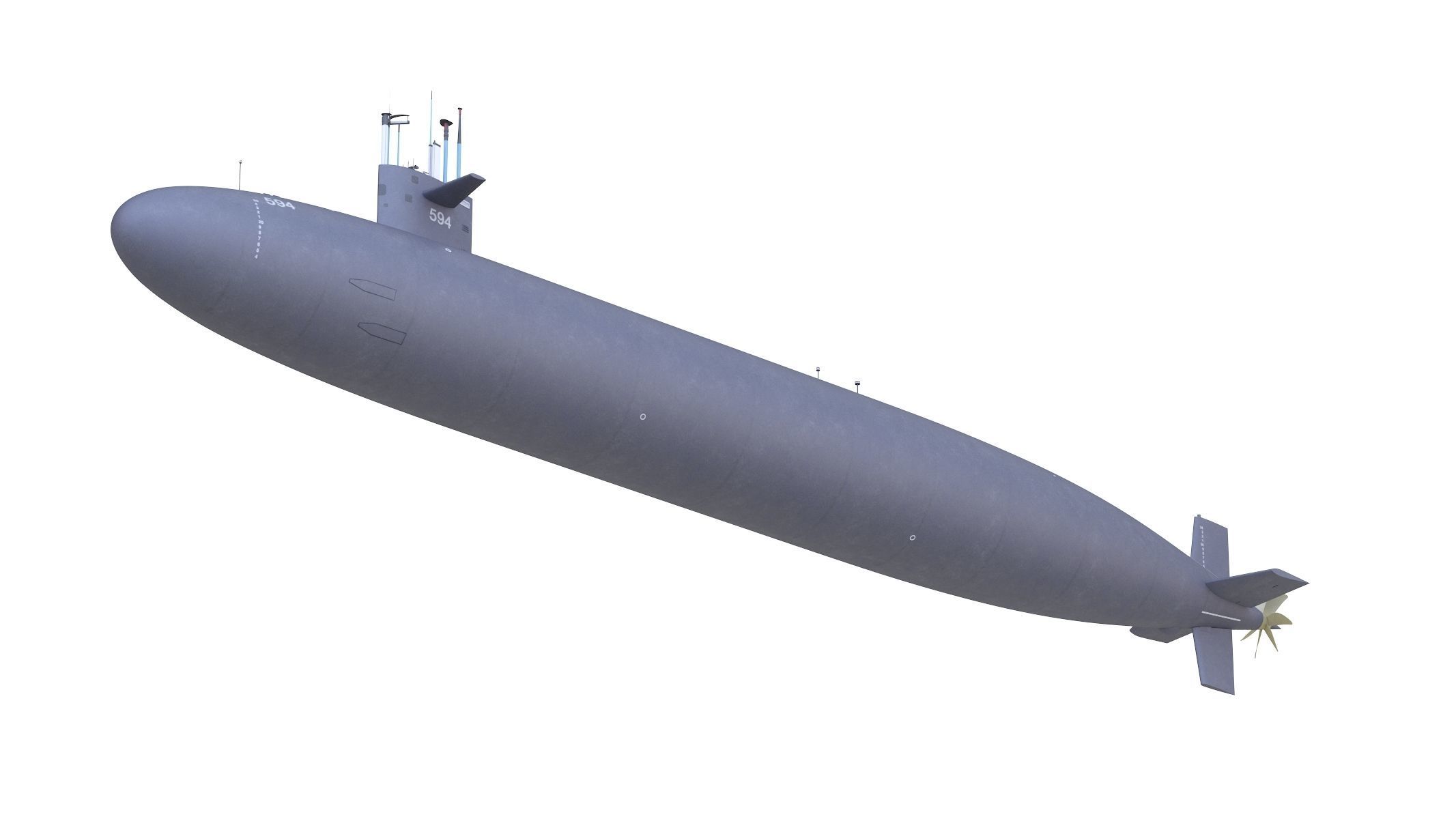 USS Permit SSN-594 3D model_4