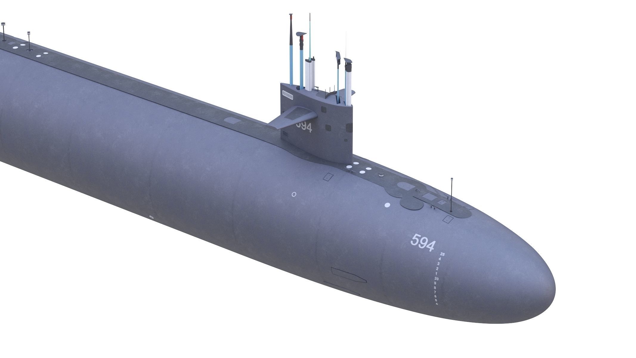 USS Permit SSN-594 3D model_6