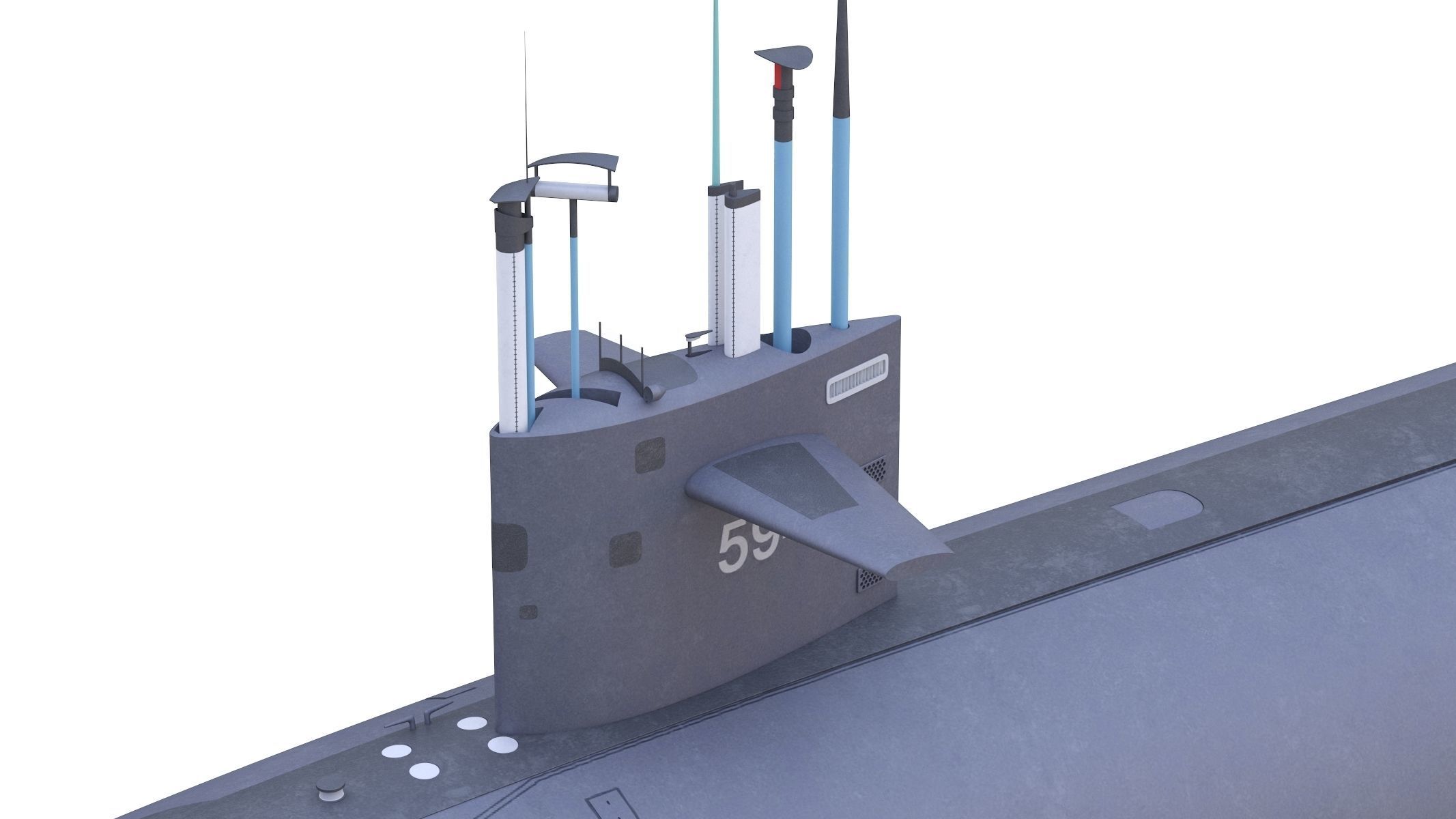 USS Permit SSN-594 3D model_5