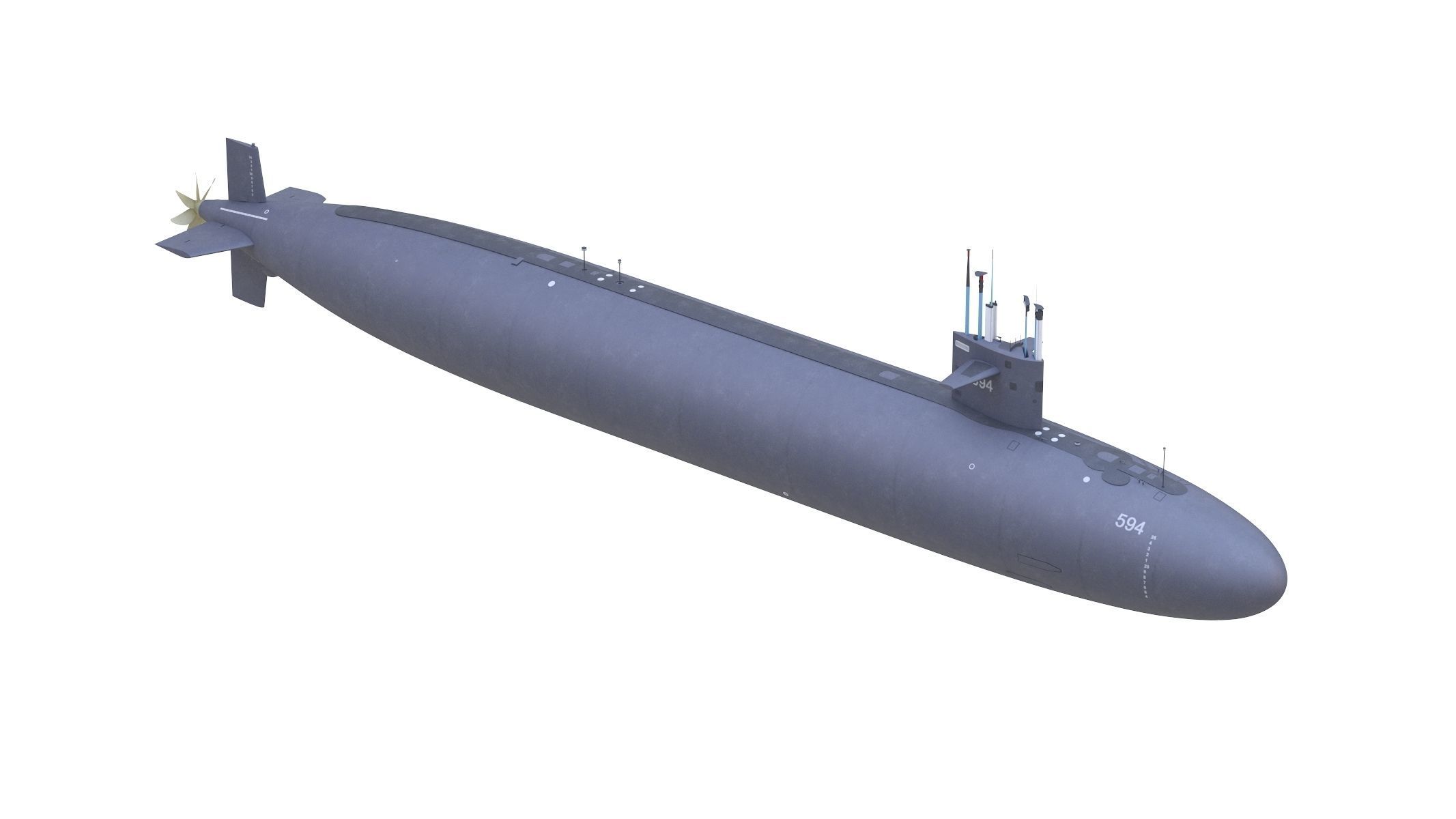 USS Permit SSN-594 3D model_1