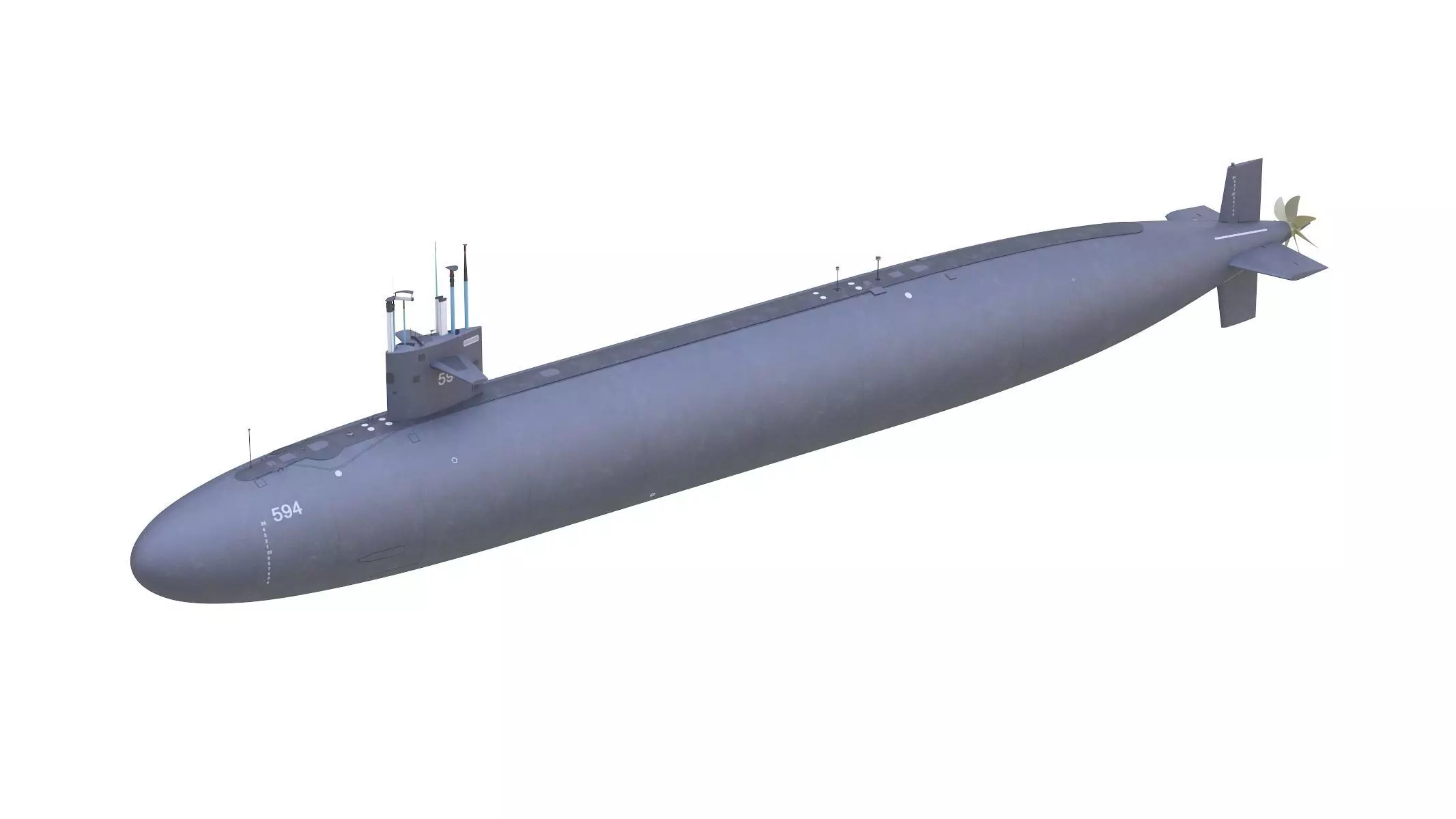 USS Permit SSN-594 3D model_0