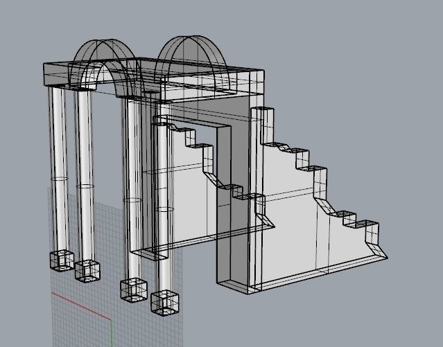 Ruin building 3D print model_4