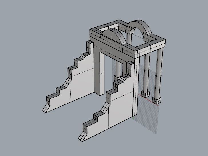 Ruin building 3D print model_2