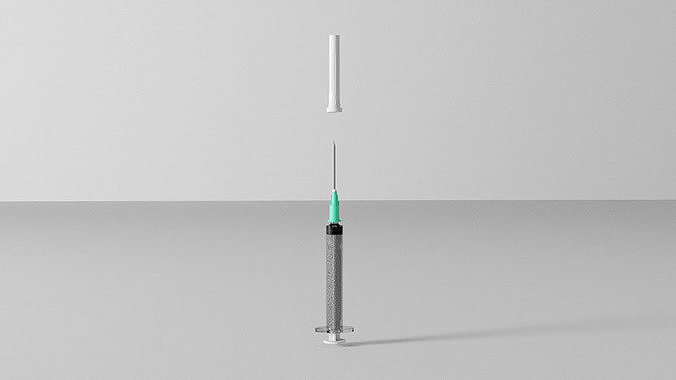 Medical syringe for medical Injection and vaccination Low-poly 3D model