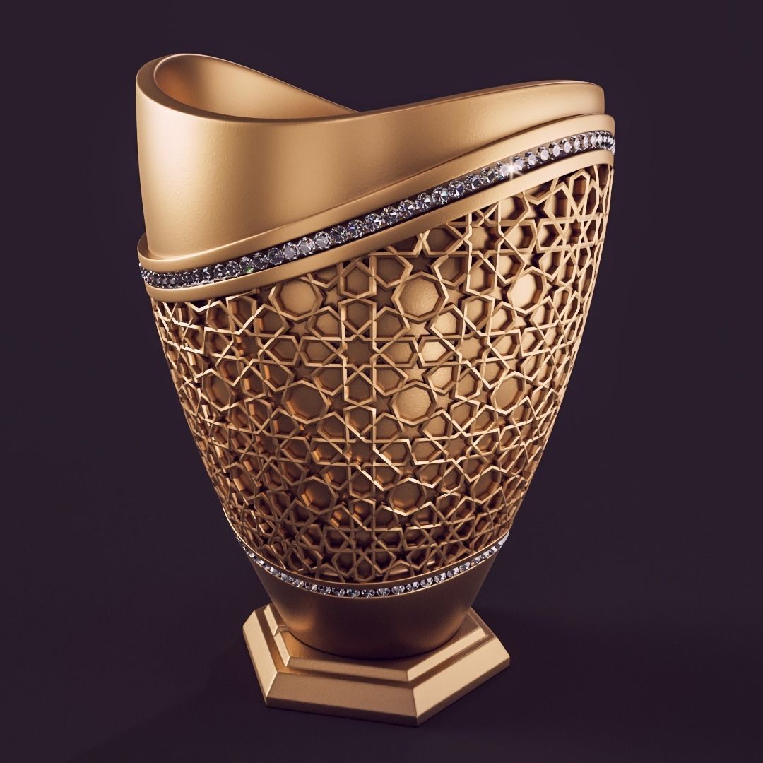Vase Islamic 01 3D model_3