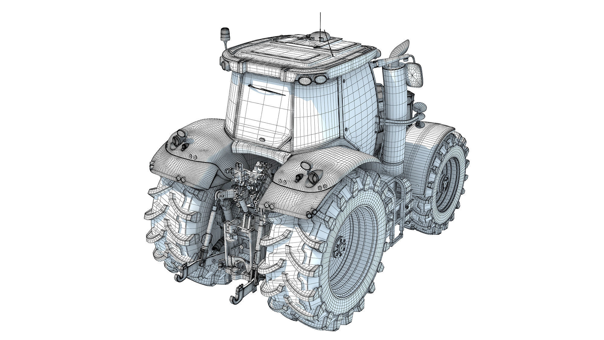 Farm Tractor 3D model_17