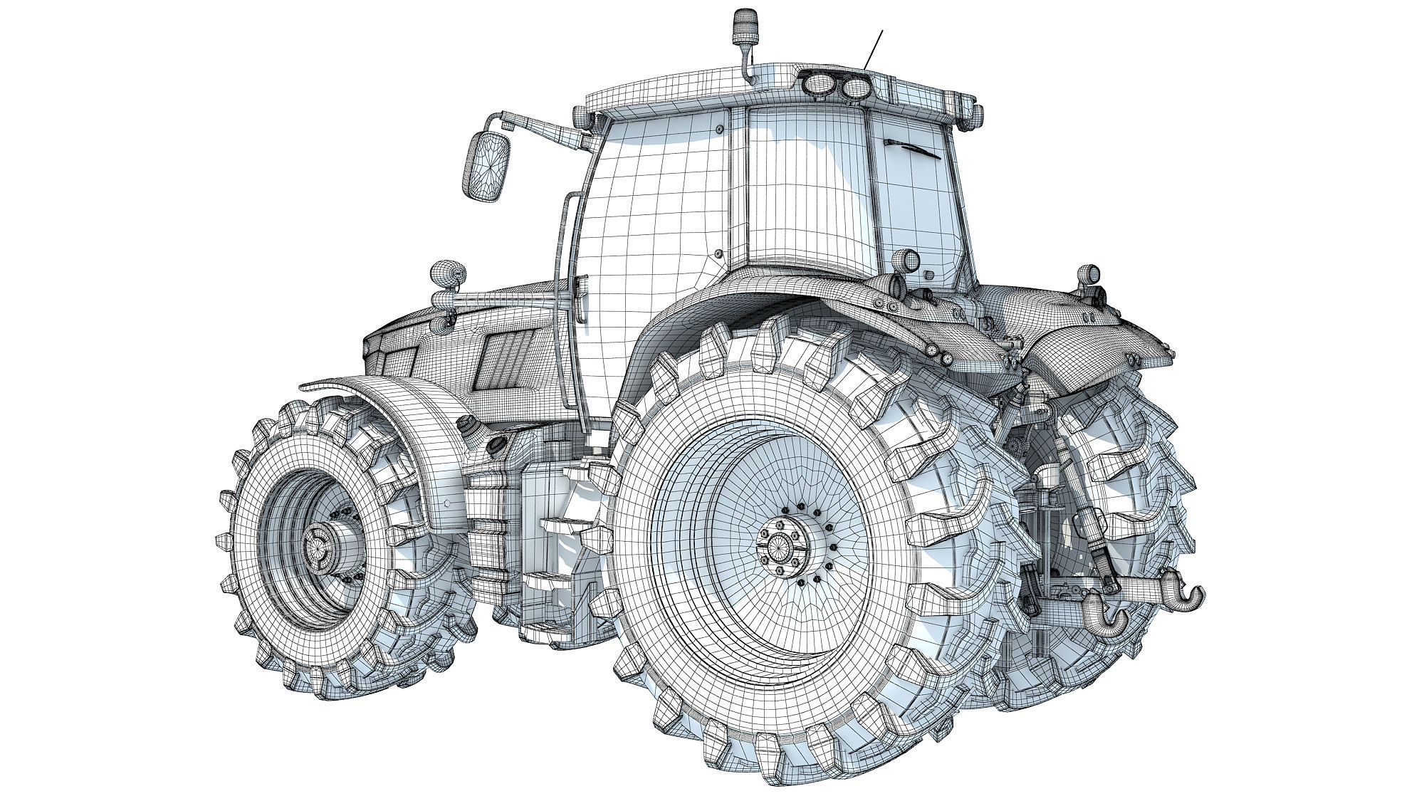 Farm Tractor 3D model_16