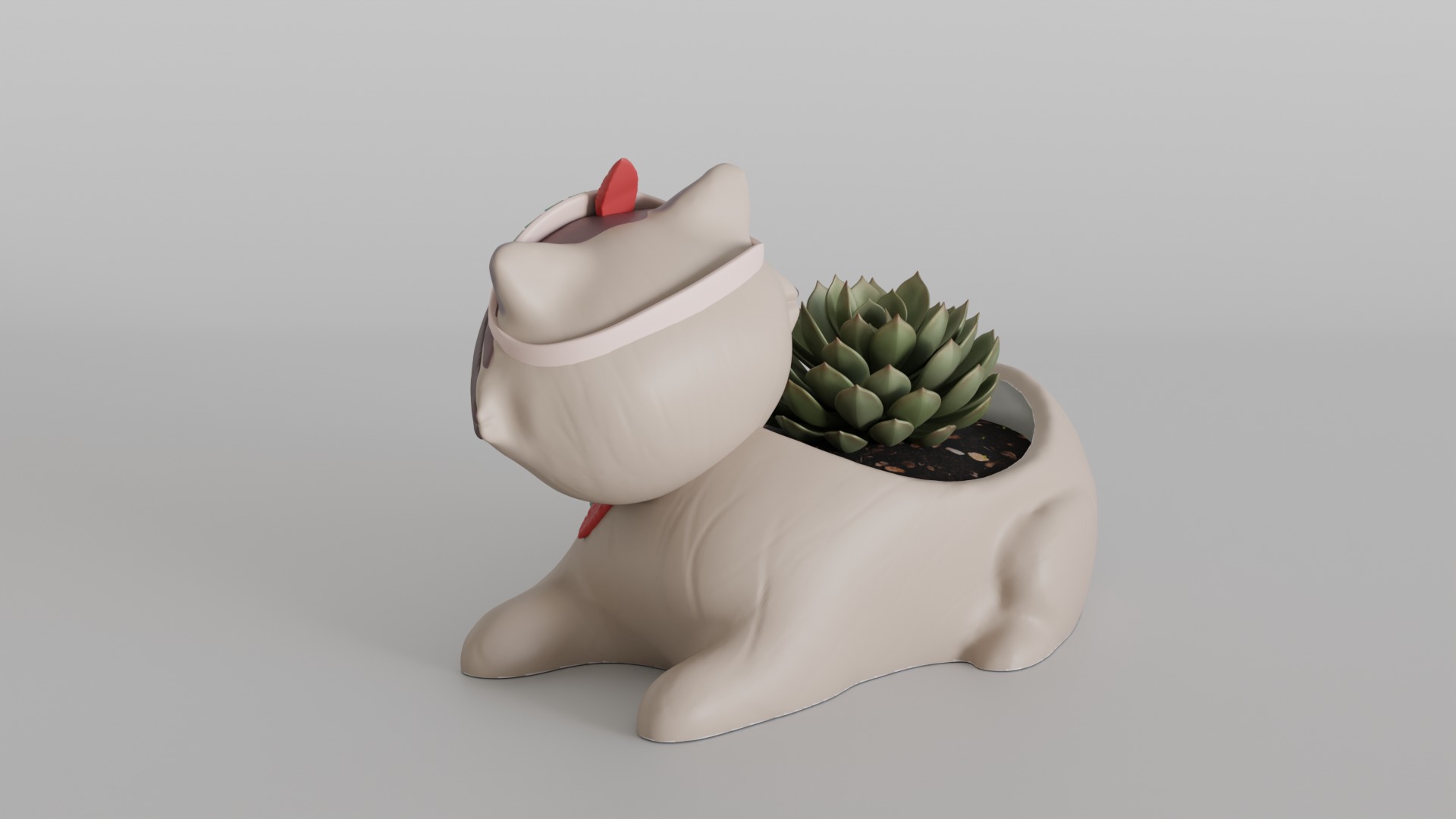 Charming Raccoon Planter 3D print model_5