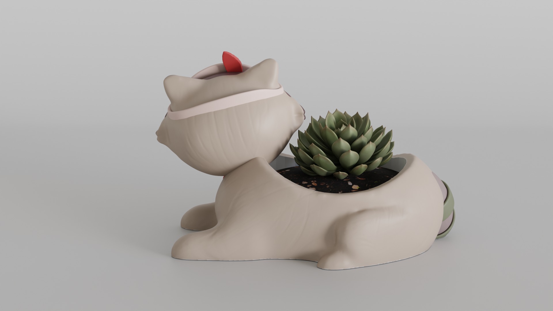 Charming Raccoon Planter 3D print model_4