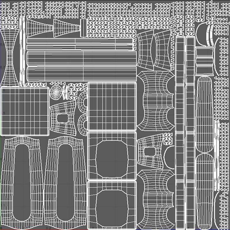 Meat Hammer Kitchnwares with brown rubber handle Low-poly 3D model_1