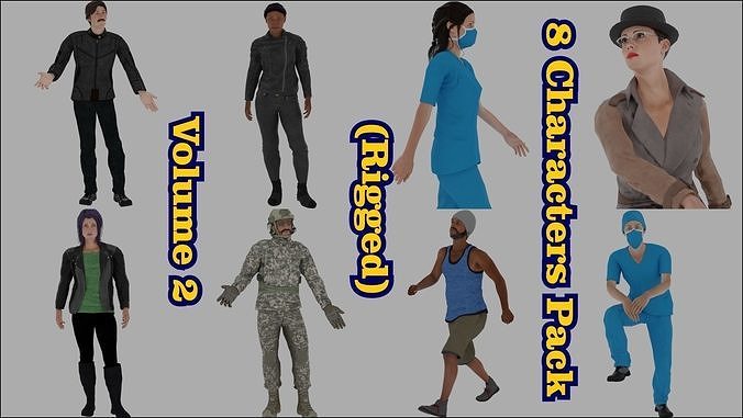 8 Characters Pack  Vol 2 3D model