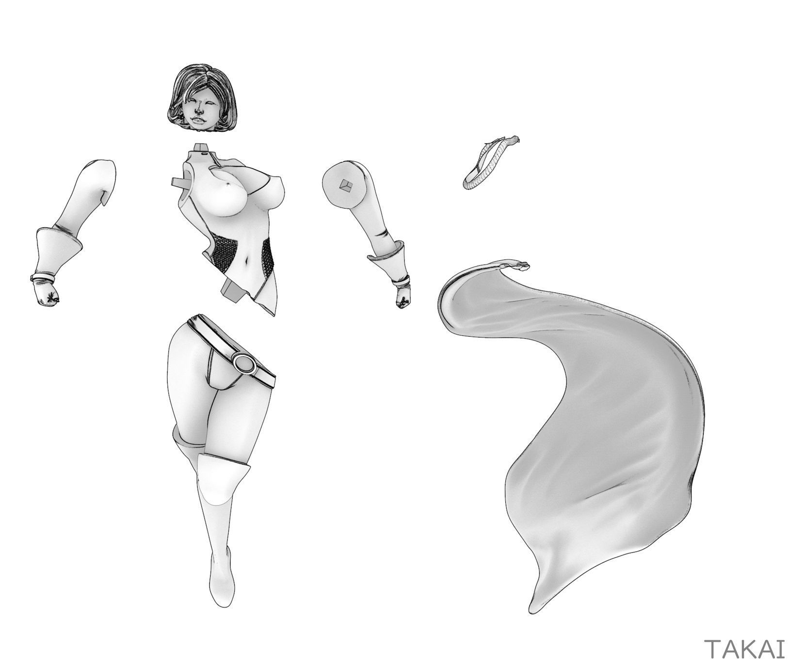 Power Girl Version 1 Fan Art 3D Print Figurine 3D print model_2