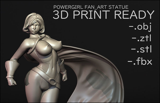 Power Girl Version 1 Fan Art 3D Print Figurine 3D print model
