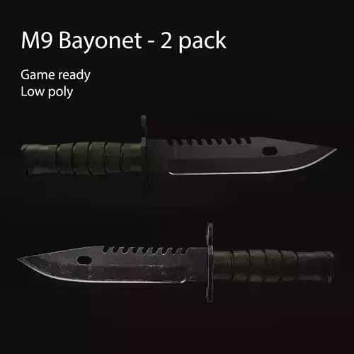 M9 Bayonet tactical knife - Game ready Low-poly 3D model