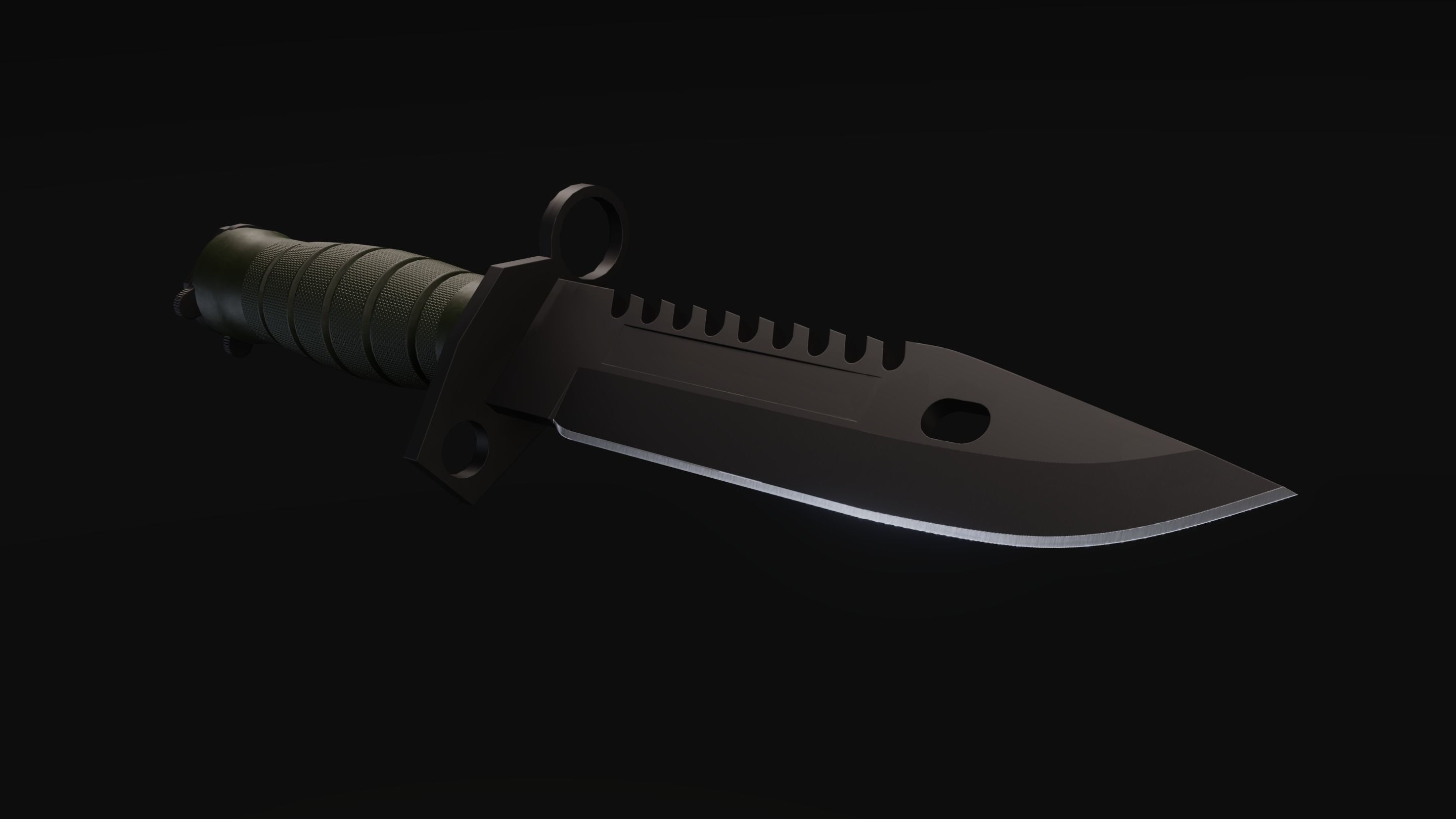 M9 Bayonet tactical knife - Game ready Low-poly 3D model_5