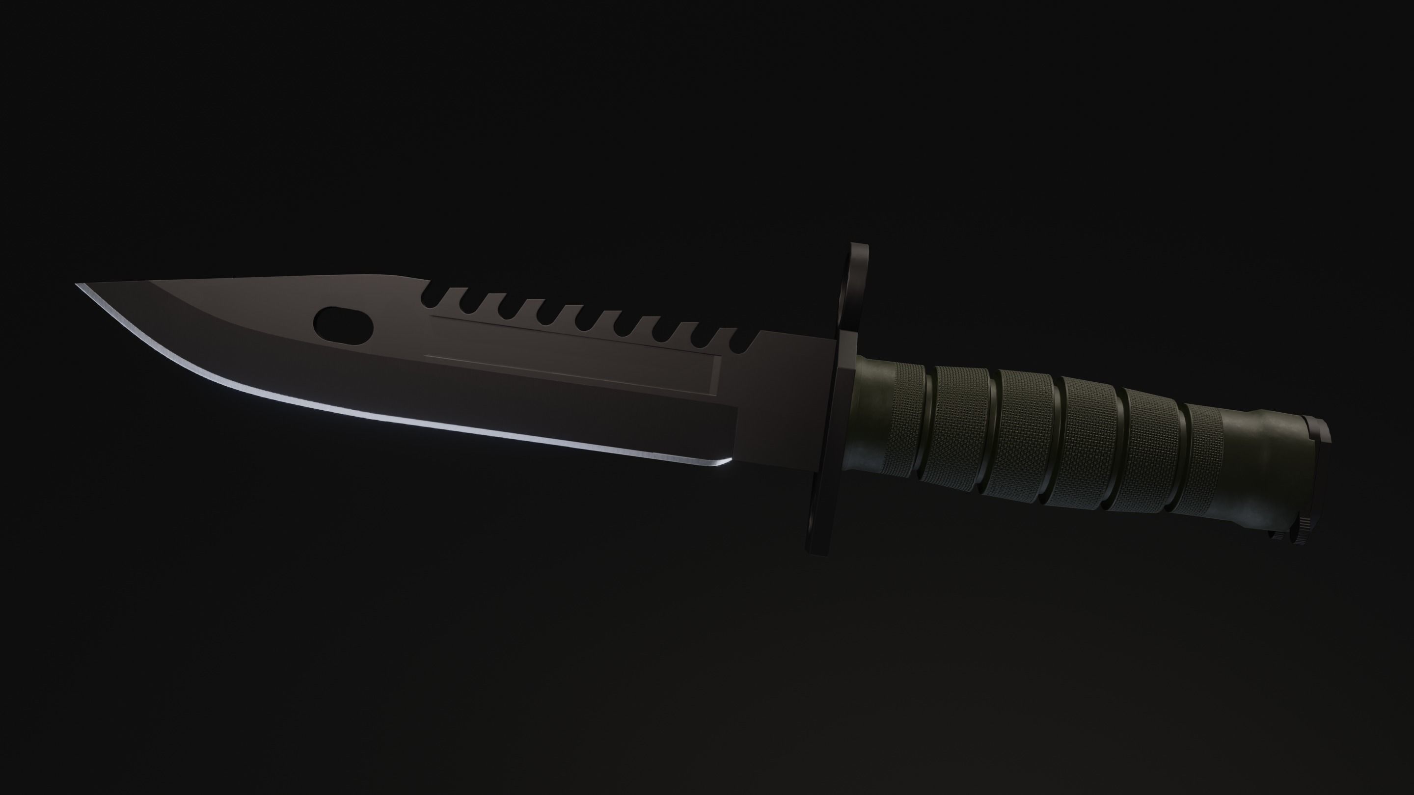 M9 Bayonet tactical knife - Game ready Low-poly 3D model_6