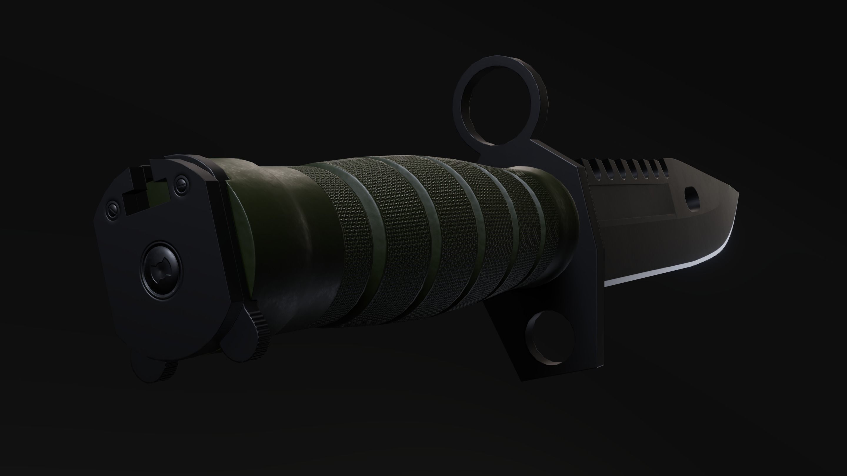 M9 Bayonet tactical knife - Game ready Low-poly 3D model_4