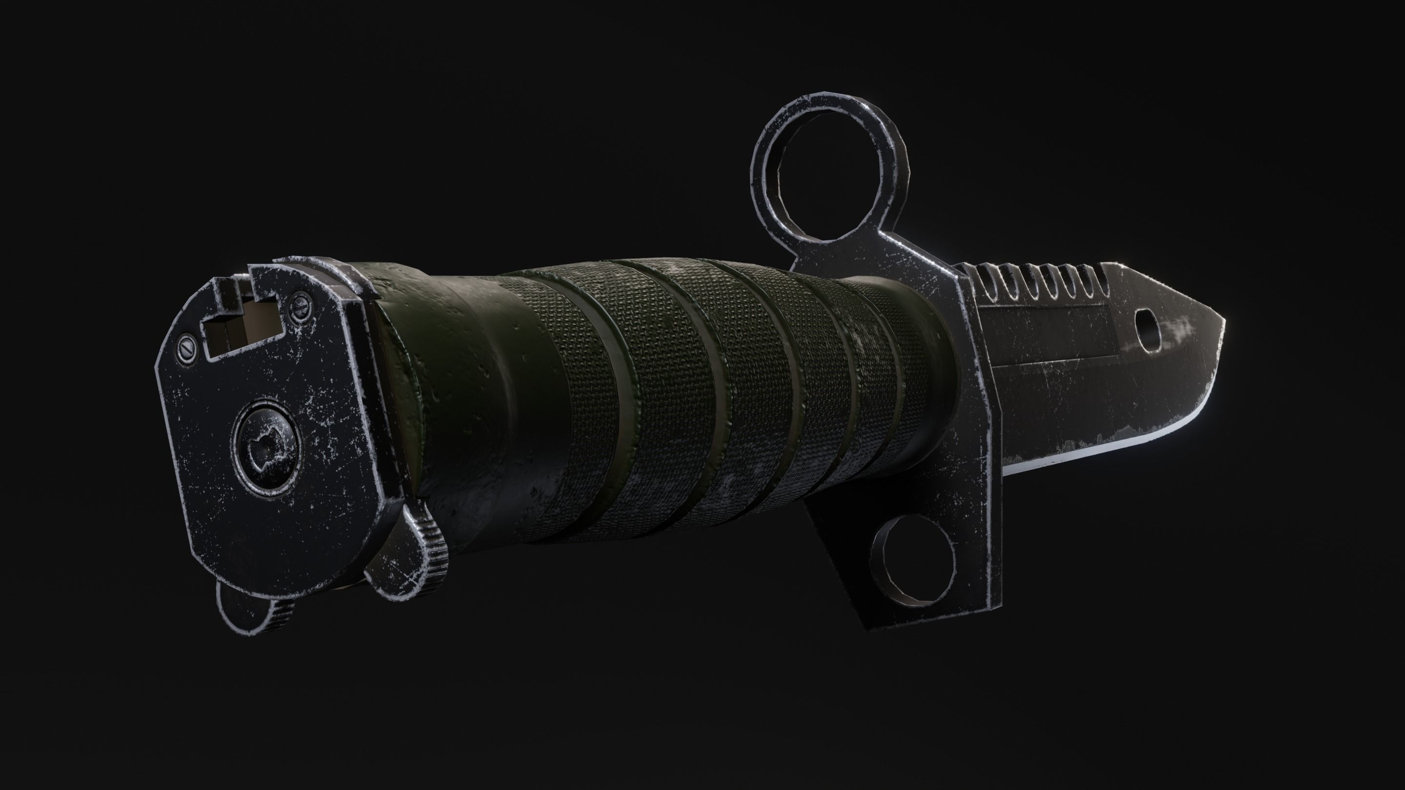 M9 Bayonet tactical knife - Game ready Low-poly 3D model_1