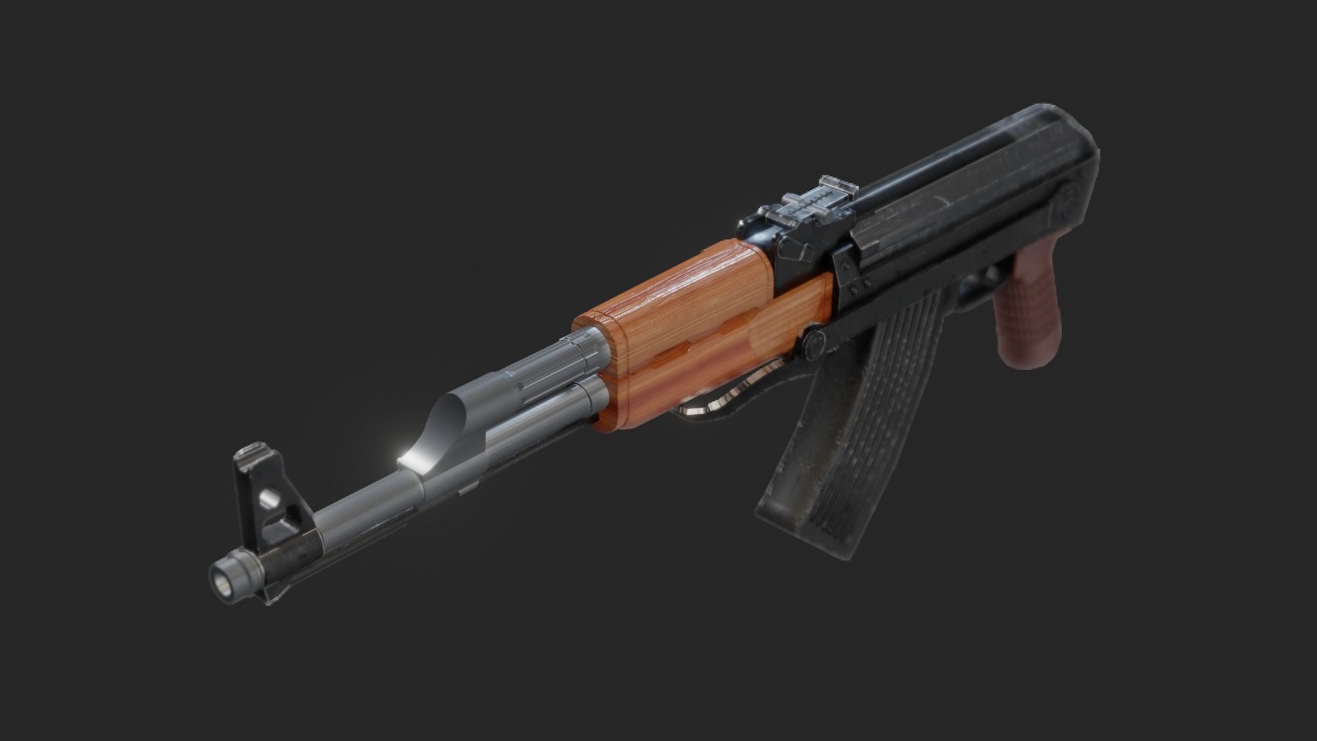 Ak-47 ak - rifle Free 3D model_6