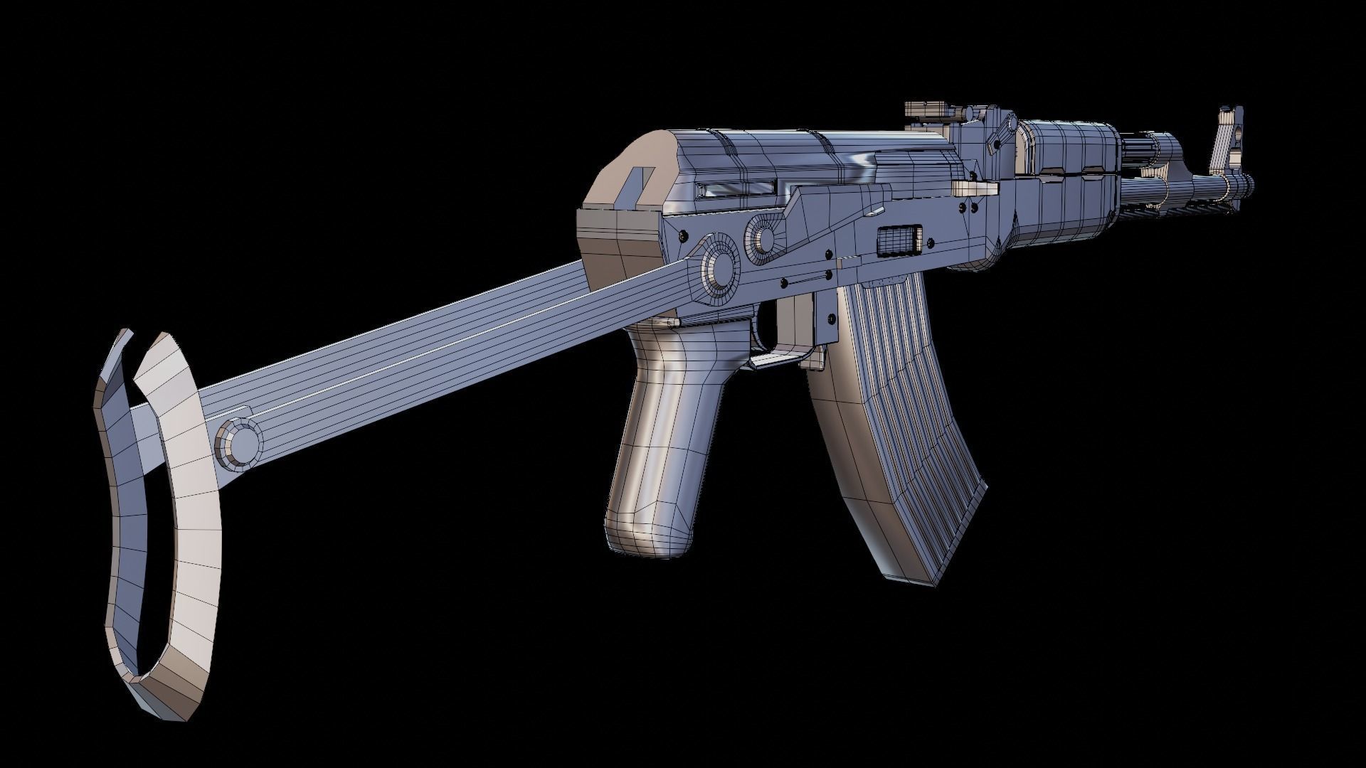 Ak-47 ak - rifle Free 3D model_7