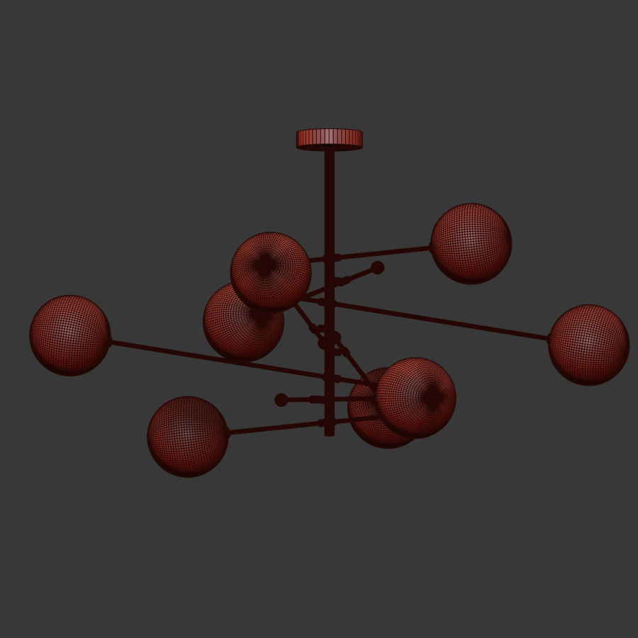 Rd15 8 Arm Pendant Chandelier 3D model_4