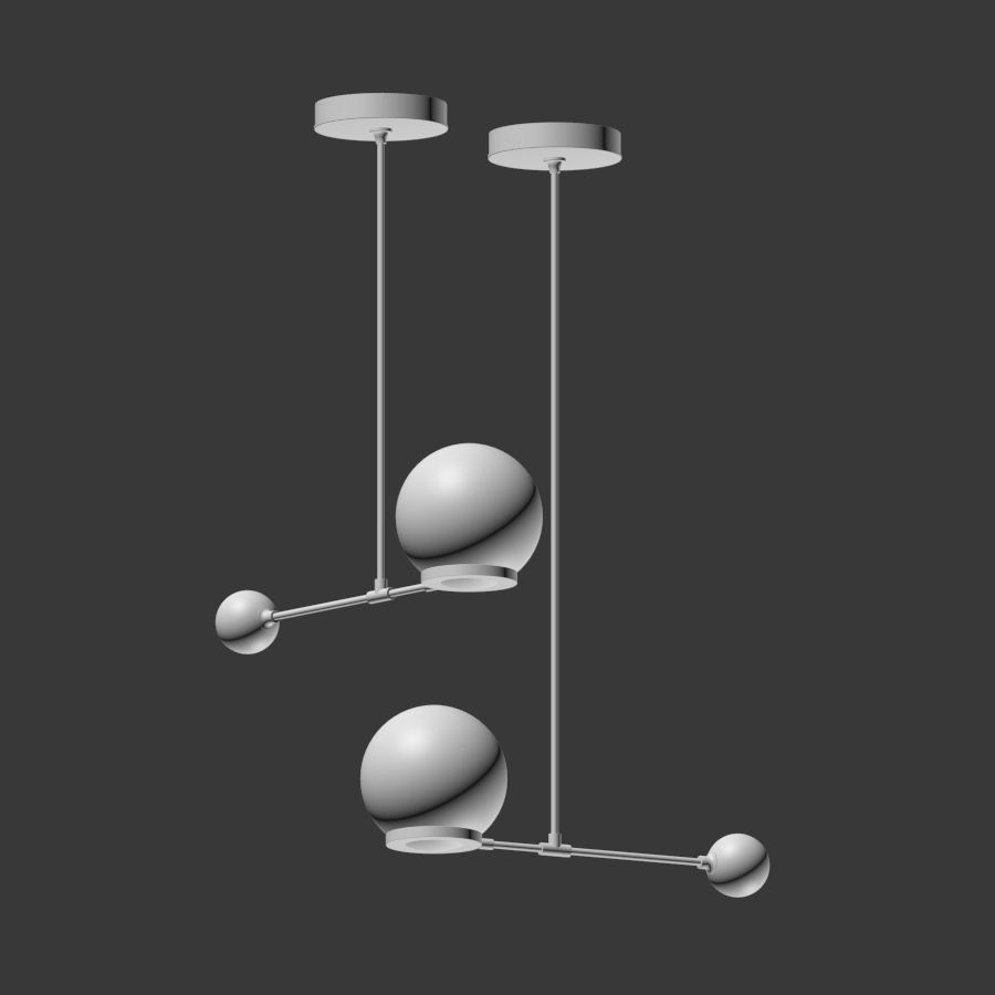 Contrapesso 8 inch Globe Led Pendant 3D model_2