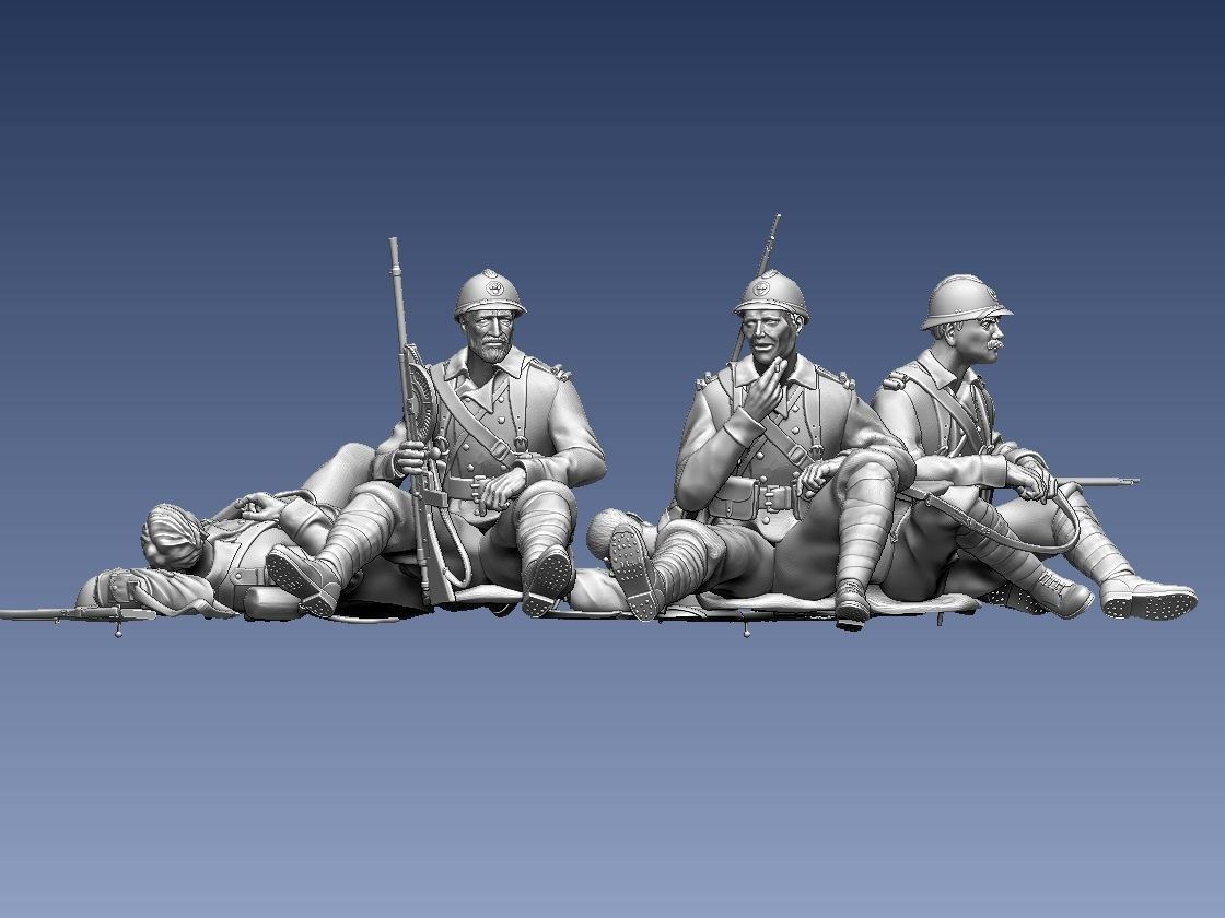 French soldier  ww2 3D print model_6