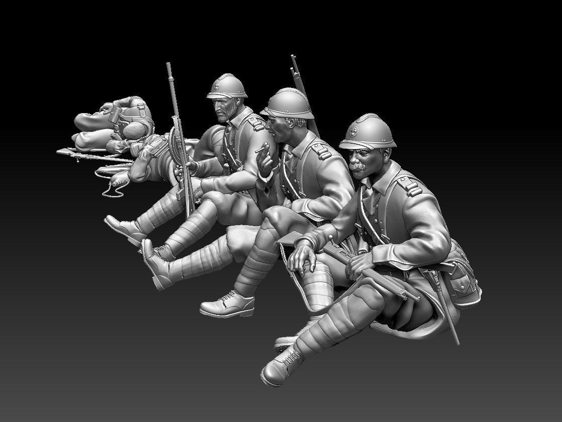 French soldier  ww2 3D print model_30