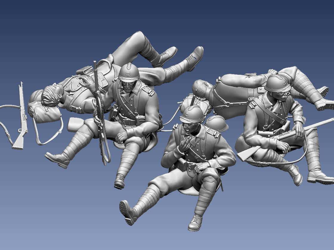 French soldier  ww2 3D print model_38