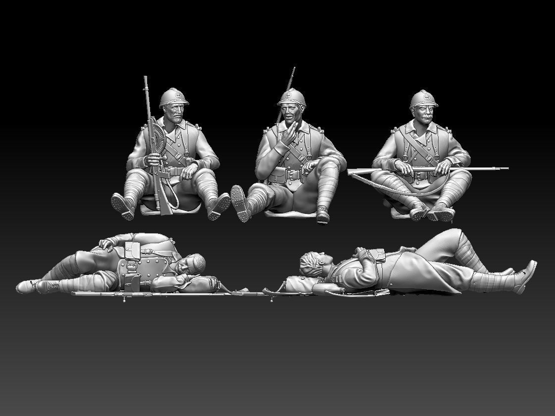 French soldier  ww2 3D print model_56