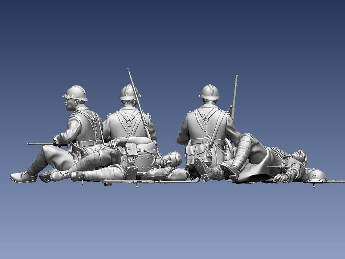 French soldier  ww2 3D print model_19