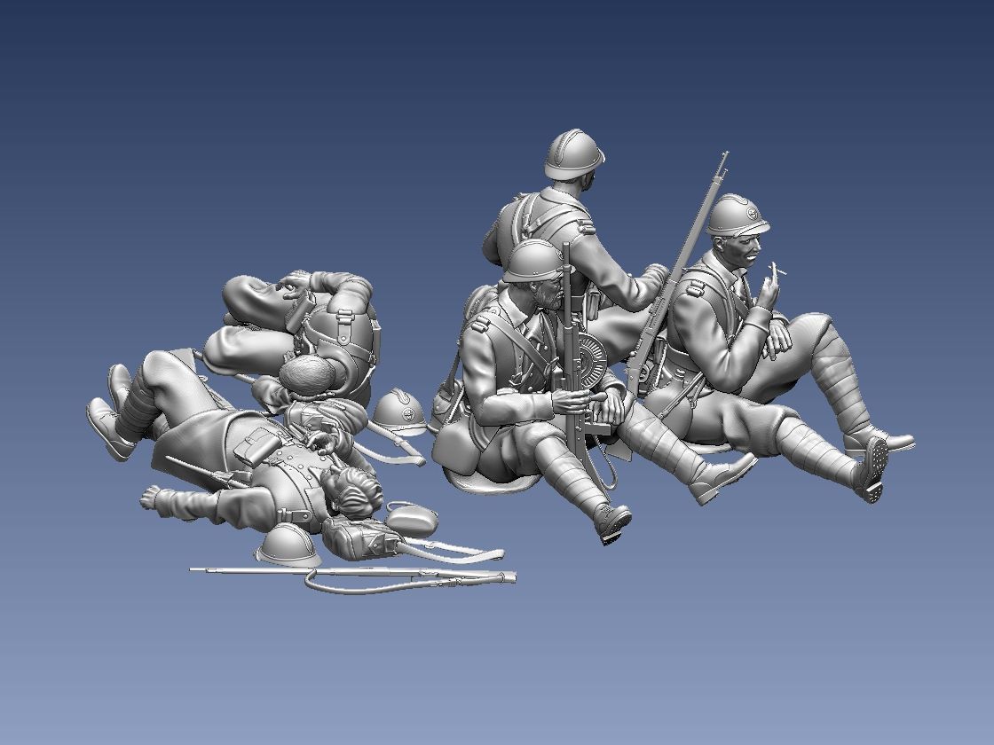 French soldier  ww2 3D print model_55