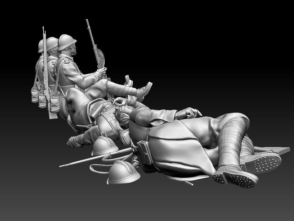 French soldier  ww2 3D print model_28