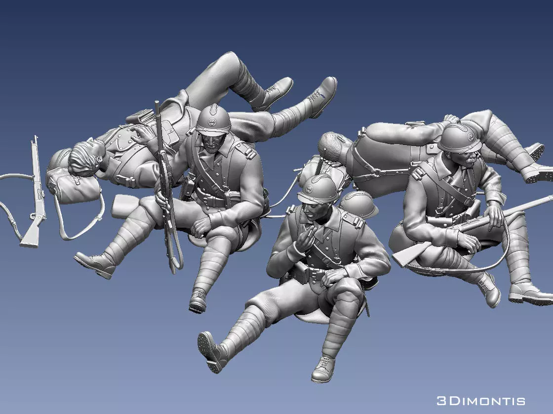 French soldier  ww2 3D print model_0