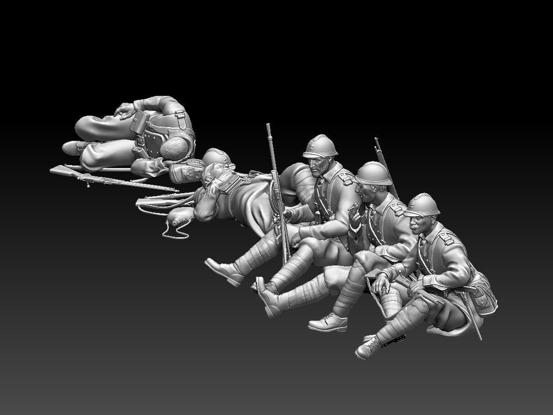 French soldier  ww2 3D print model_88