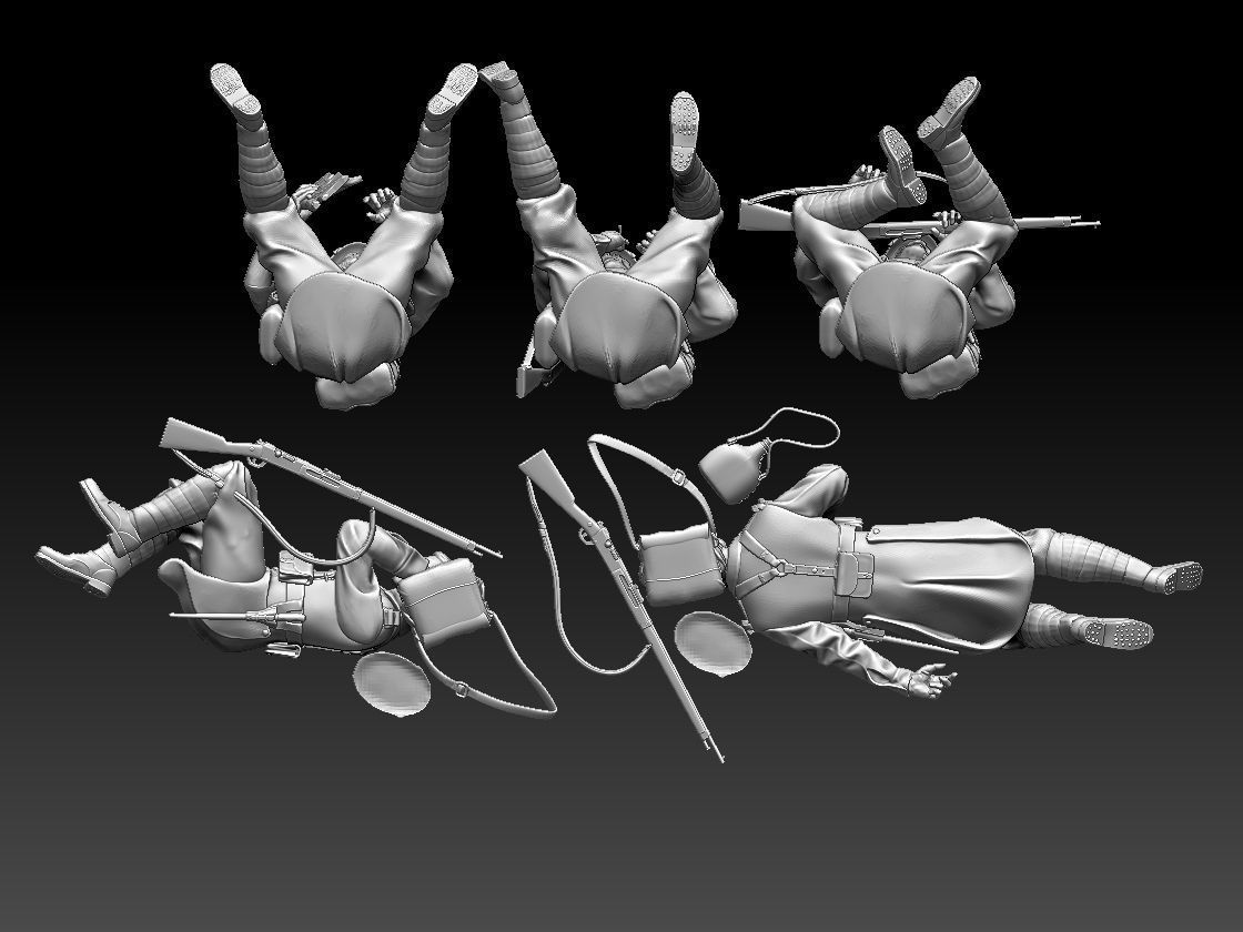 French soldier  ww2 3D print model_75