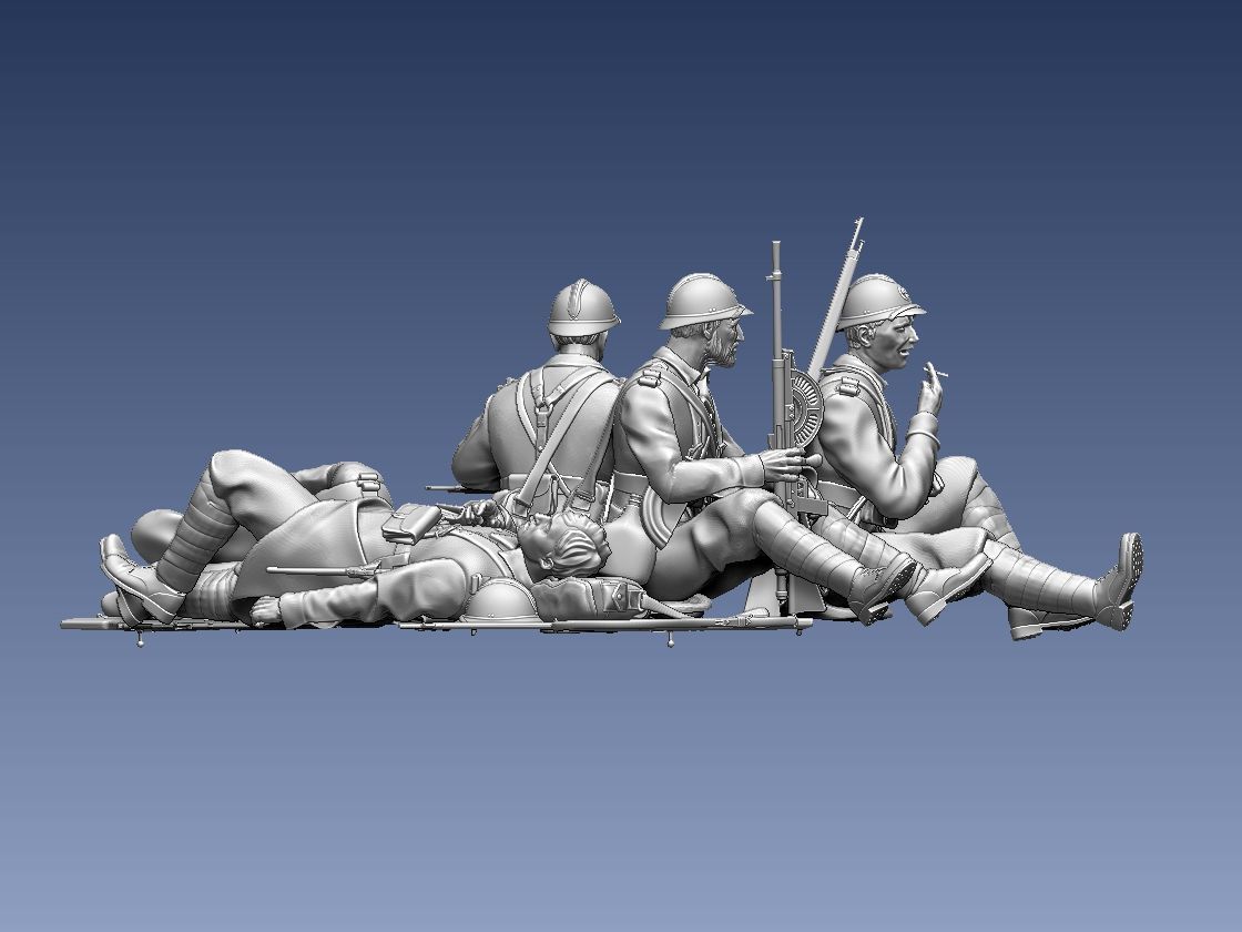 French soldier  ww2 3D print model_26