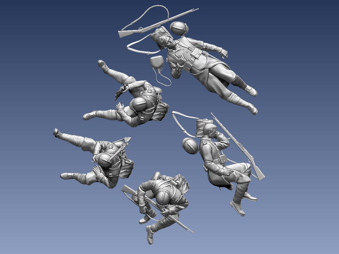 French soldier  ww2 3D print model_92