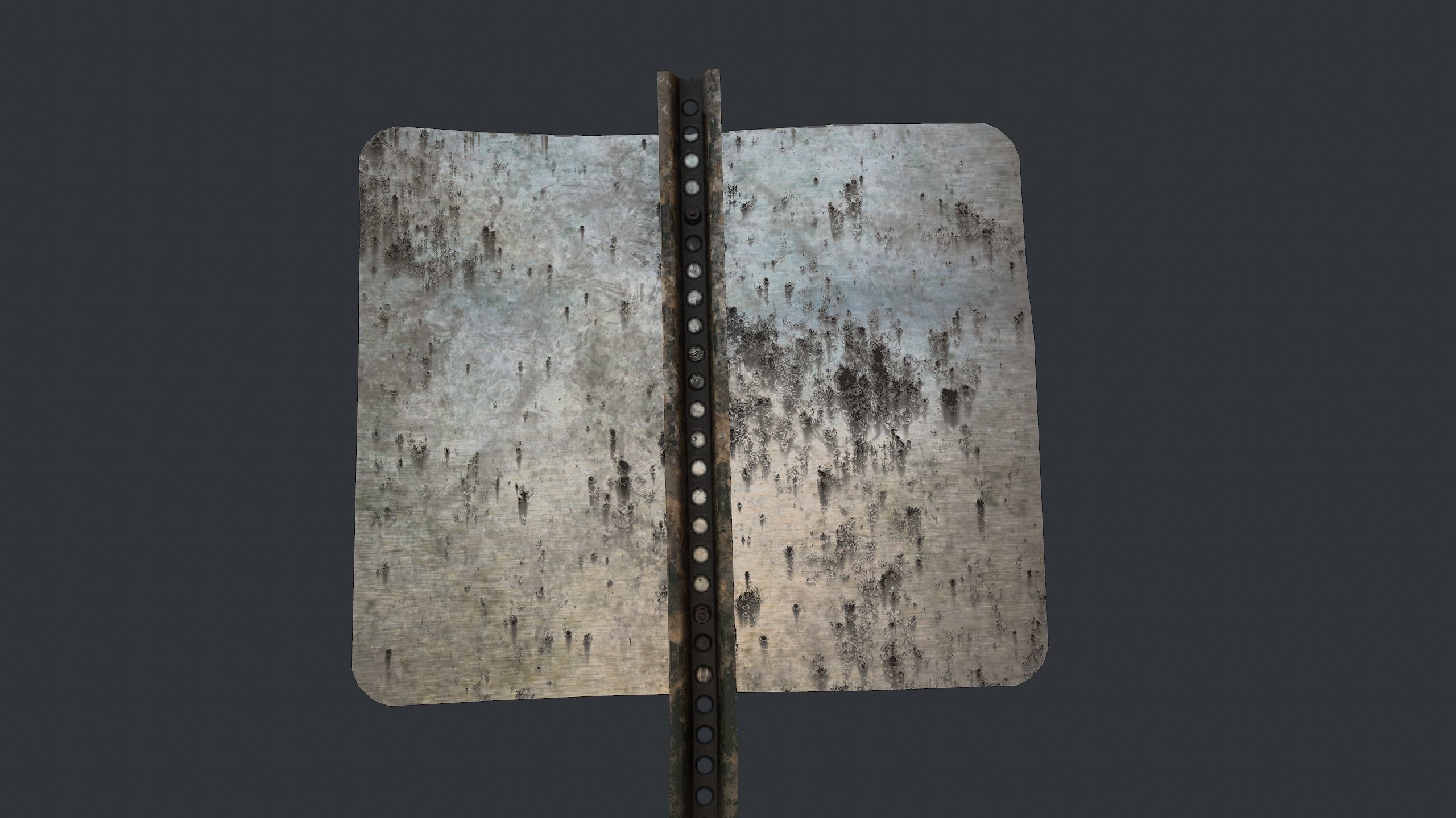 Traffic Sign Abandoned Low-poly 3D model_4