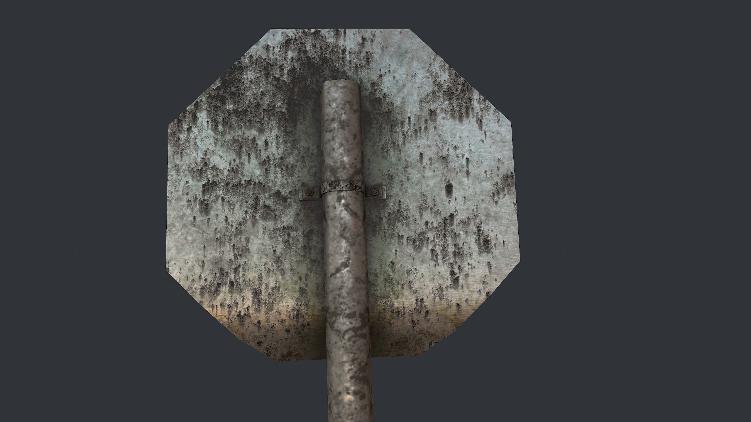 Traffic Sign Abandoned Low-poly 3D model_14