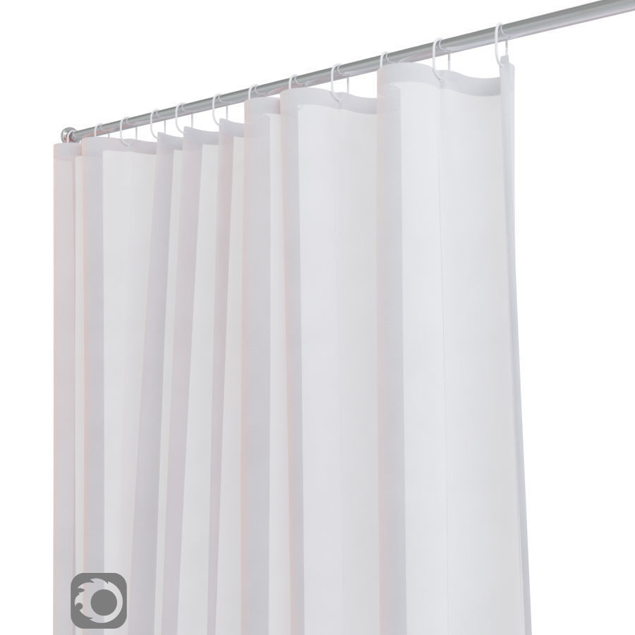 Bath curtain shower 200x200 cm in 2 options white gray 3D model_8