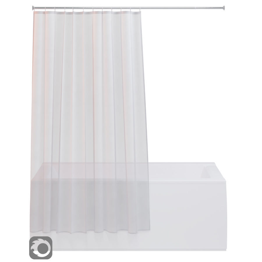 Bath curtain shower 200x200 cm in 2 options white gray 3D model_4