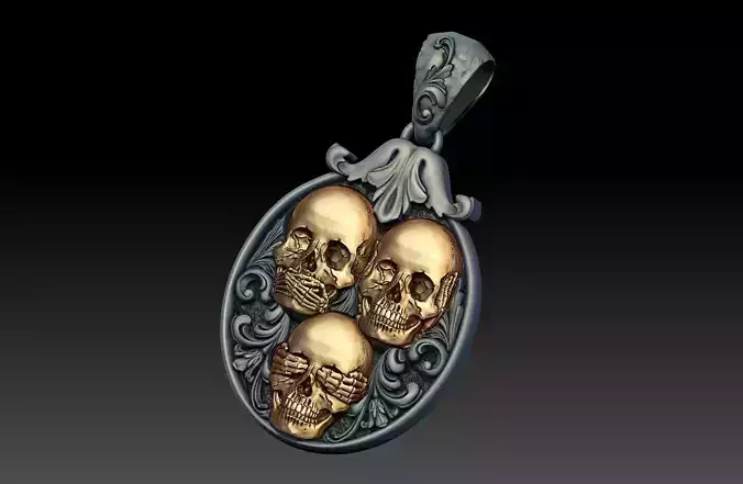 see no evil pendant 3D print model 3D print model