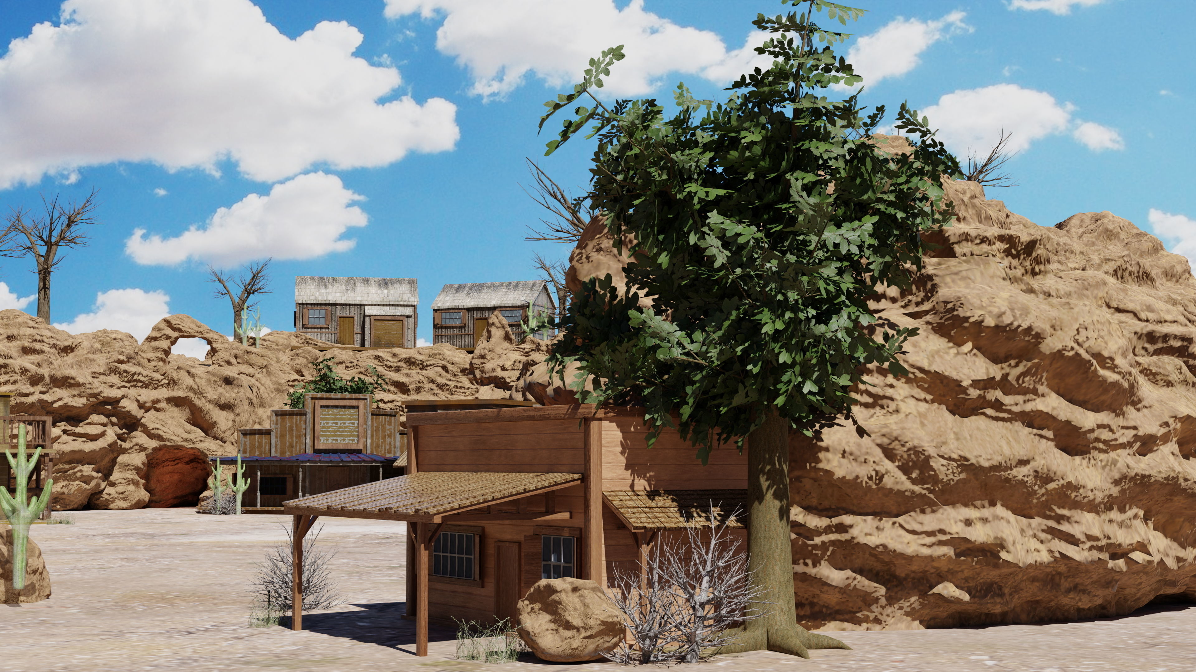 Wild West Town Game Assets Bundle Pack - Lowpoly 3D PBR Models Low-poly 3D model_5