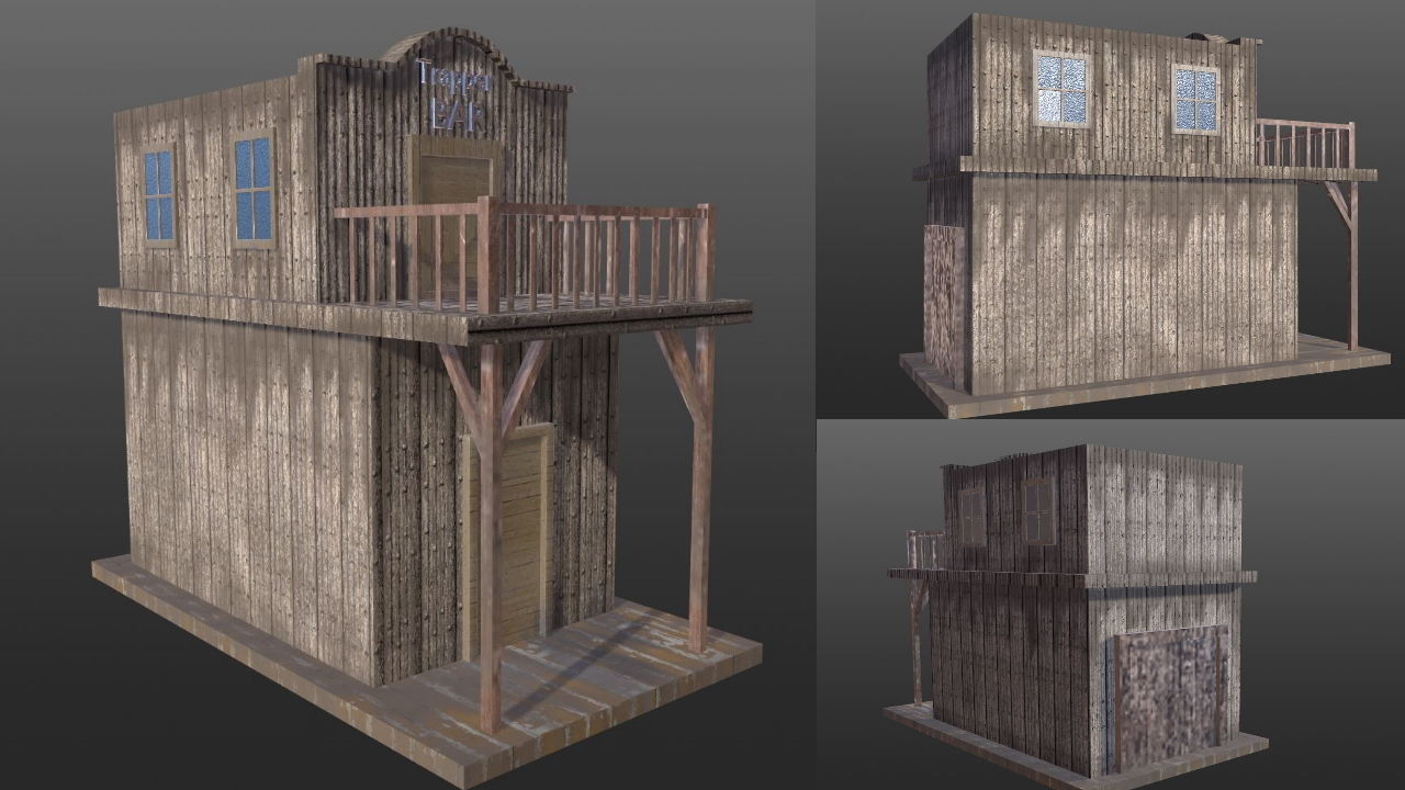Wild West Town Game Assets Bundle Pack - Lowpoly 3D PBR Models Low-poly 3D model_9